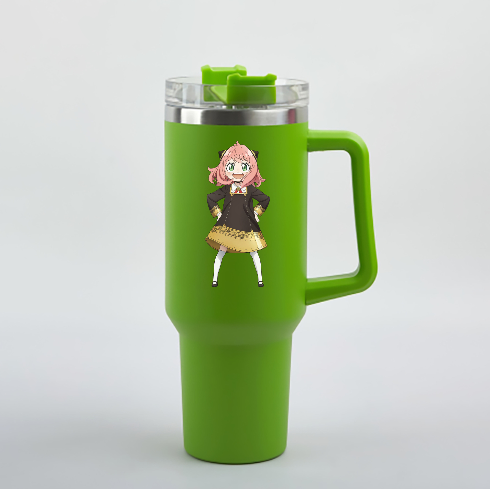 （画像用） SPY×FAMILY间谍家家酒 1200mL車用タンブラー - クリスタルステッカー（プラスチックストロー付き）